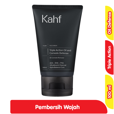 Kahf Triple Action Pembersih Wajah Anti Minyak & Komedo 100 ml