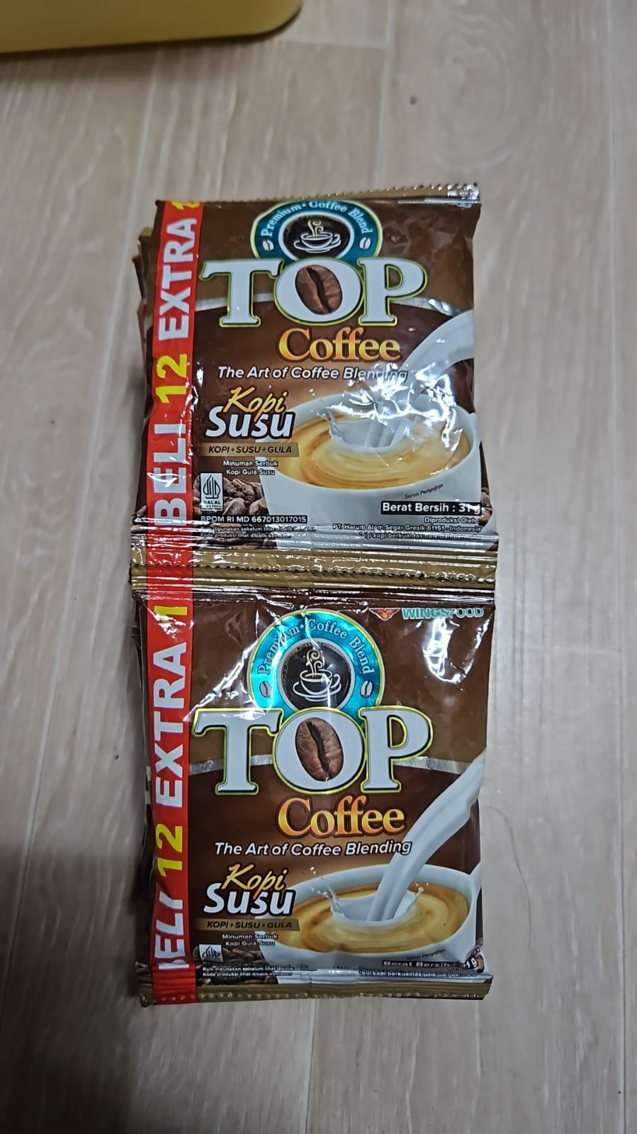 TOP COFFEE kopi susu + Gula